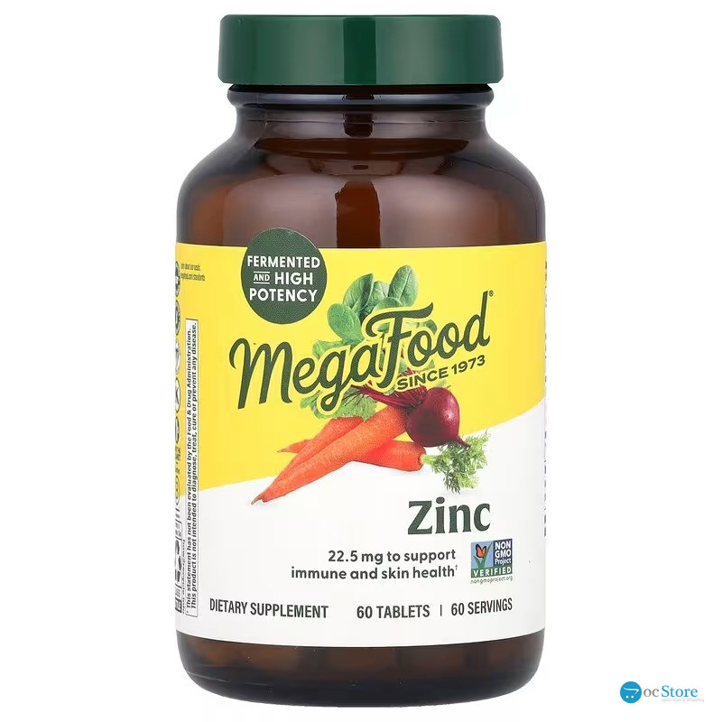 Цинк, Zinc, MegaFood, 22,5 мг, 60 таблеток