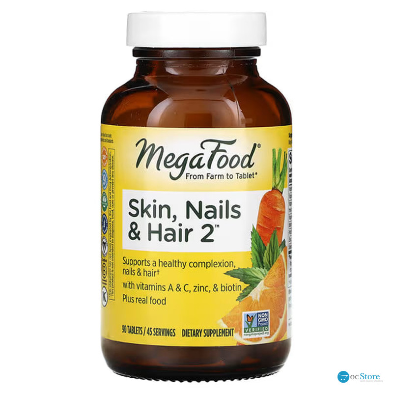 Вітаміни для волосся, шкіри і нігтів, Skin, Nails & Hair 2, MegaFoods, 90 таблеток