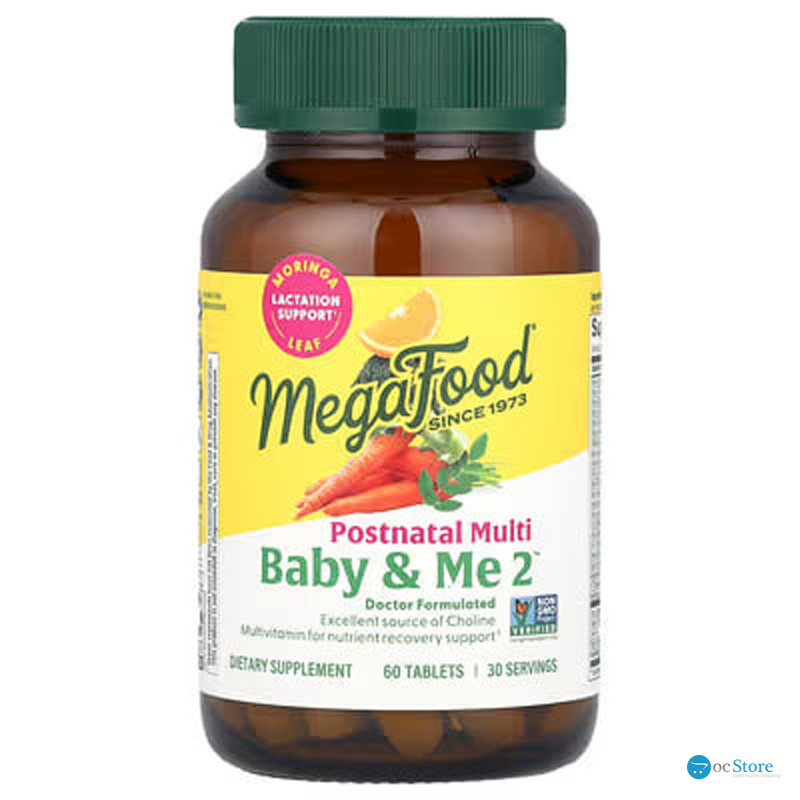 Мультивітаміни для жінок після пологів, Baby & Me 2, MegaFood, 60 таблеток