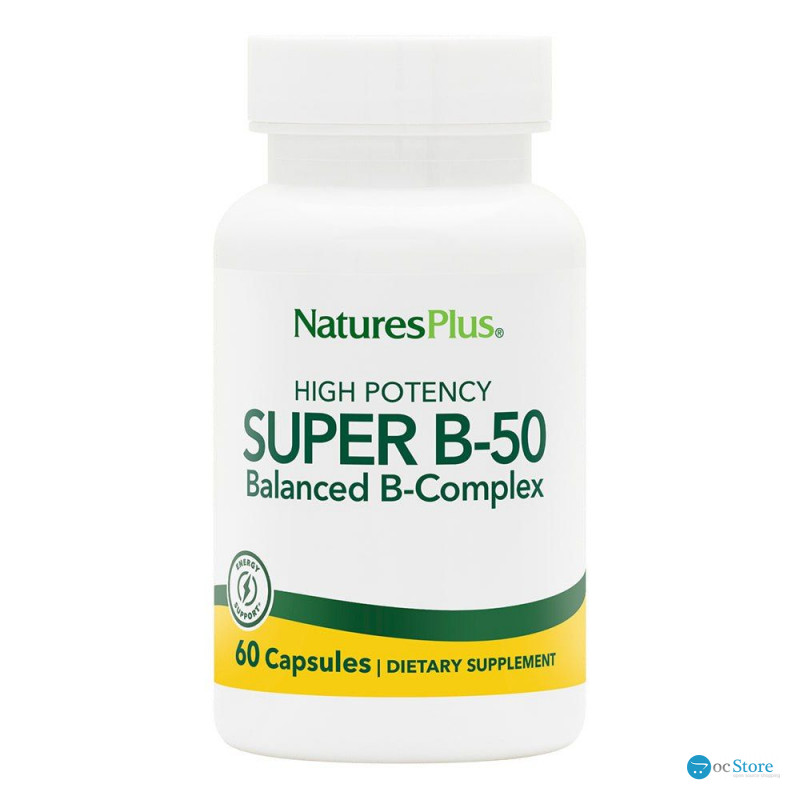 Комплекс вітамінів B-50, Super B-50, Nature's Plus, 60 вегетаріанських капсул