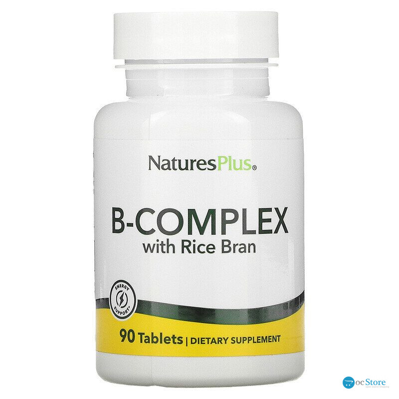 Вітамінний В-комплекс з рисовими висівками, B-Complex, Nature's Plus, 90 таблеток