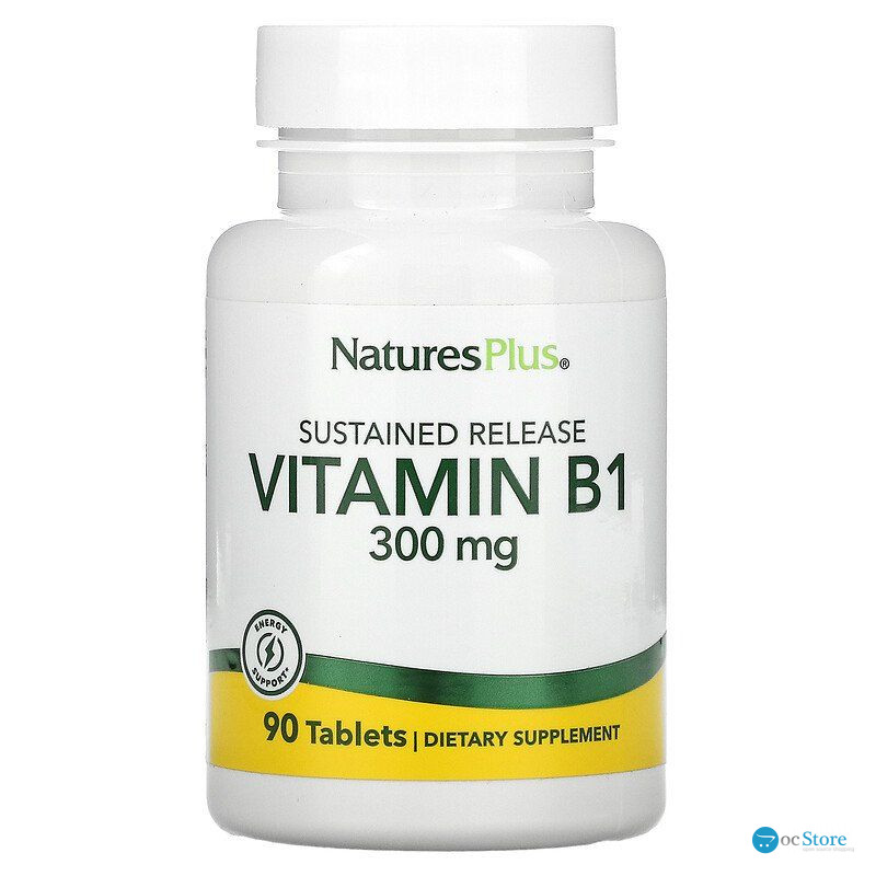 Тіамін (Vitamin B-1), Nature's Plus, Вітамін В1, 300 мг, 90 таблеток