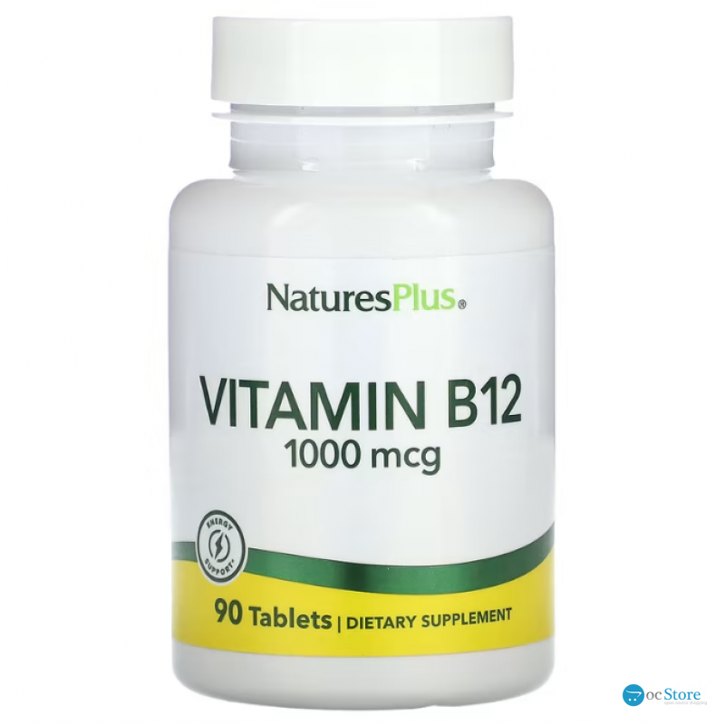 Вітамін В-12, Vitamin B-12, Nature's Plus, 1000 мкг, 90 таблеток