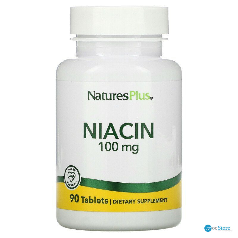 Ніацин, Niacin, Nature's Plus, 100 мг, 90 таблеток