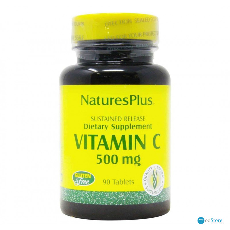 Вітамін С, Vitamin C, Nature's Plus, із уповільненим вивільненням, 500 мг, 90 таблеток