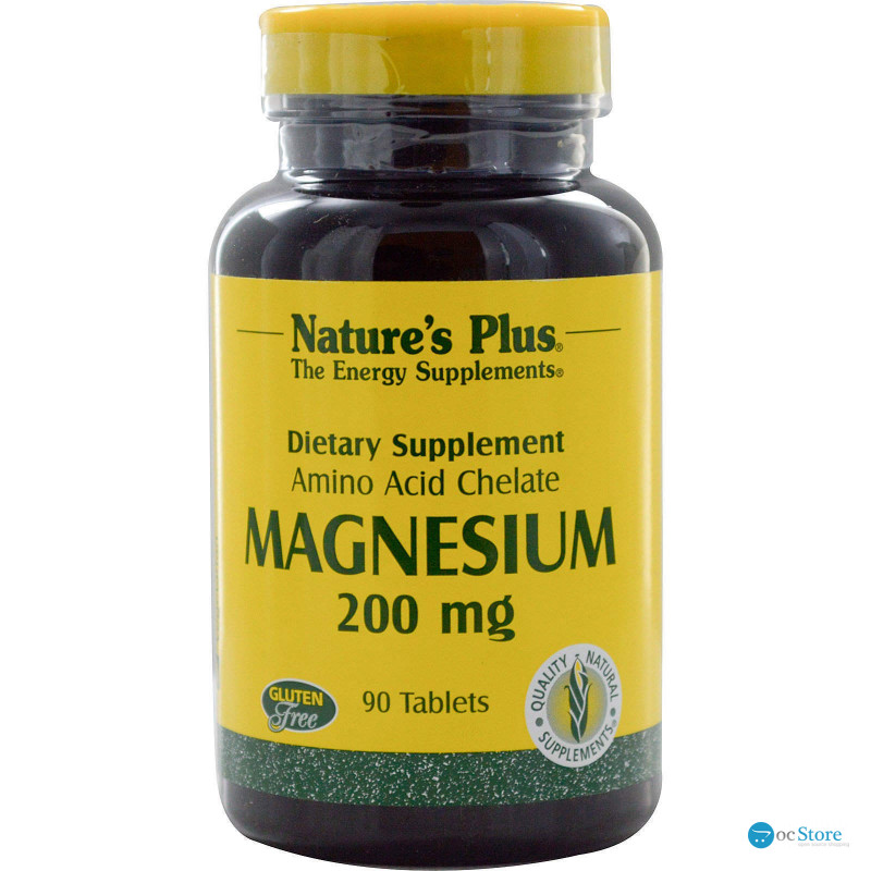 Магній, Magnesium, Nature's Plus, 200 мг, 90 таблеток
