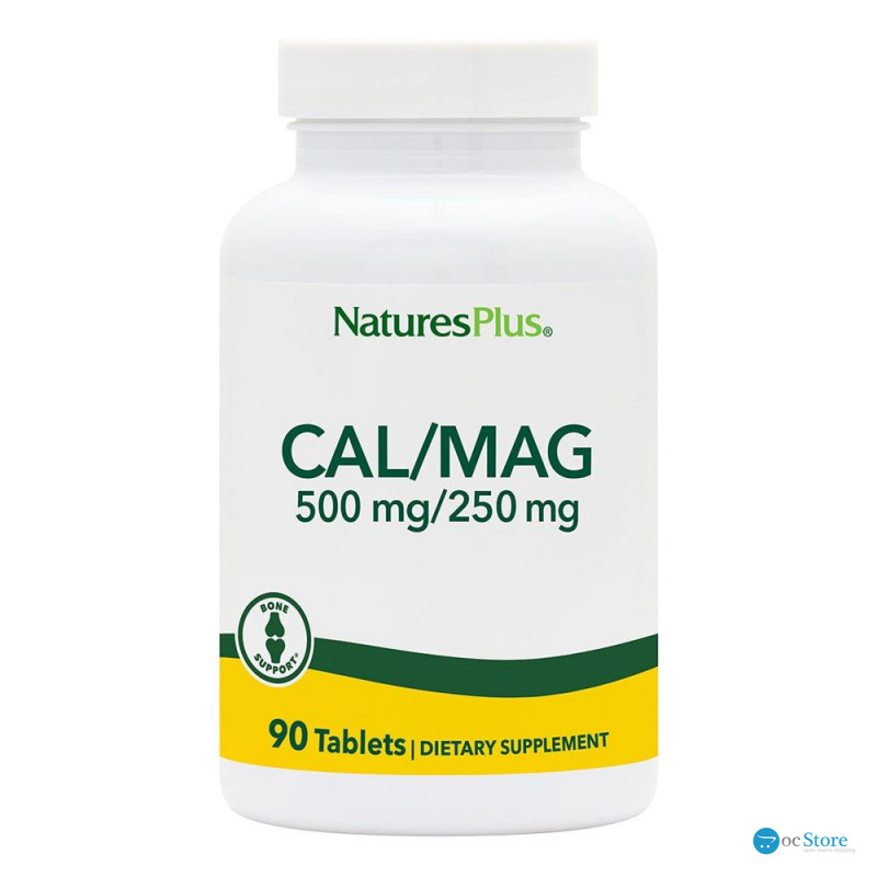 Кальцій та магній, Cal/Mag, Nature's Plus, 500 мг/250 мг, 90 таблеток