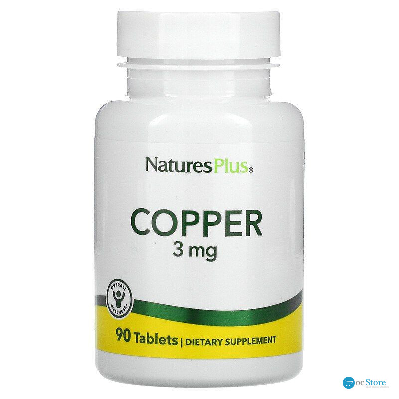 Мідь (Copper), Nature's Plus, 3 мг, 90 таблеток