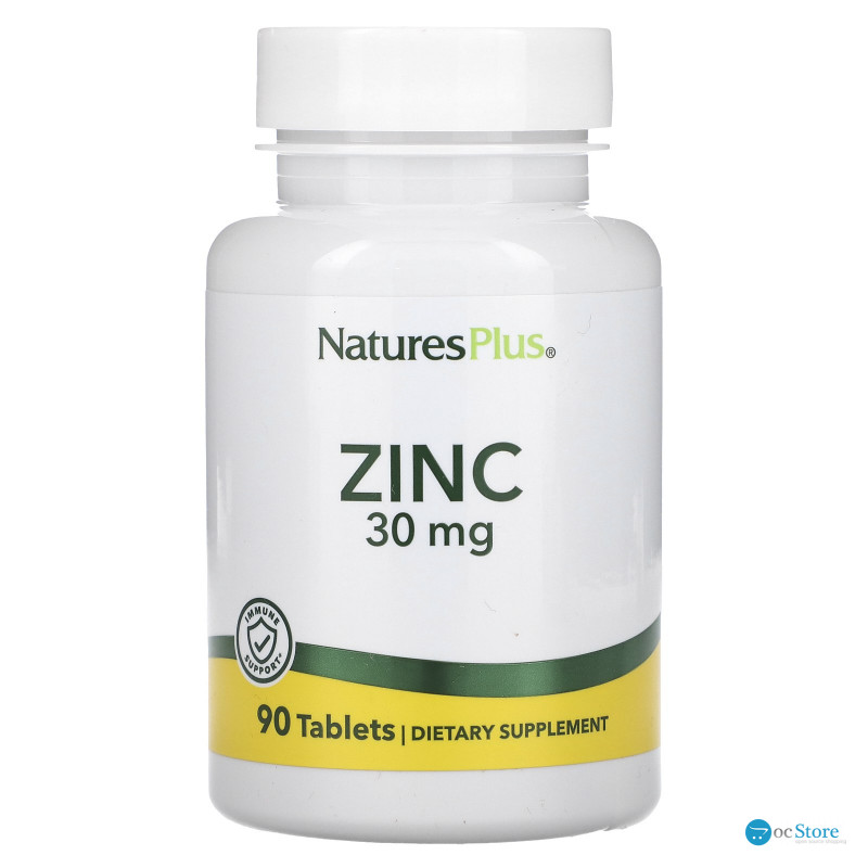 Цинк, Zinc, NaturesPlus, 30 мг, 90 таблеток