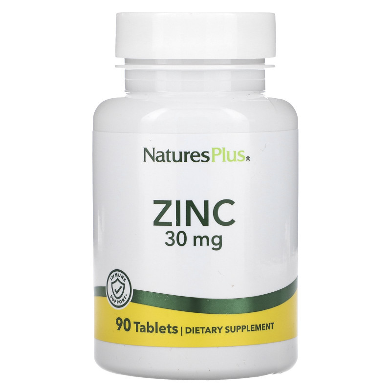 Цинк, Zinc, NaturesPlus, 30 мг, 90 таблеток
