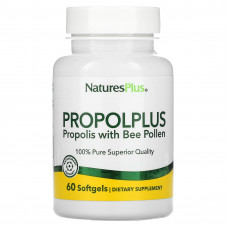 Прополіс, Propolis w / Bee Pollen, Nature's Plus, бджолиний пилок, 60 капсул