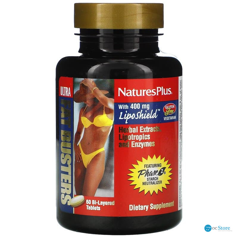 Жироспалювач, Ultra Fat Busters, Nature's Plus, 60 двошарових таблеток