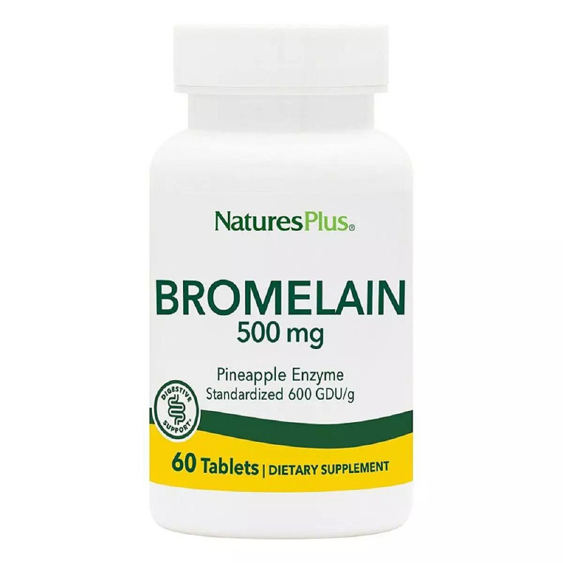 Бромелайн, Bromelain, Nature's Plus, 500 мг, 60 таблеток