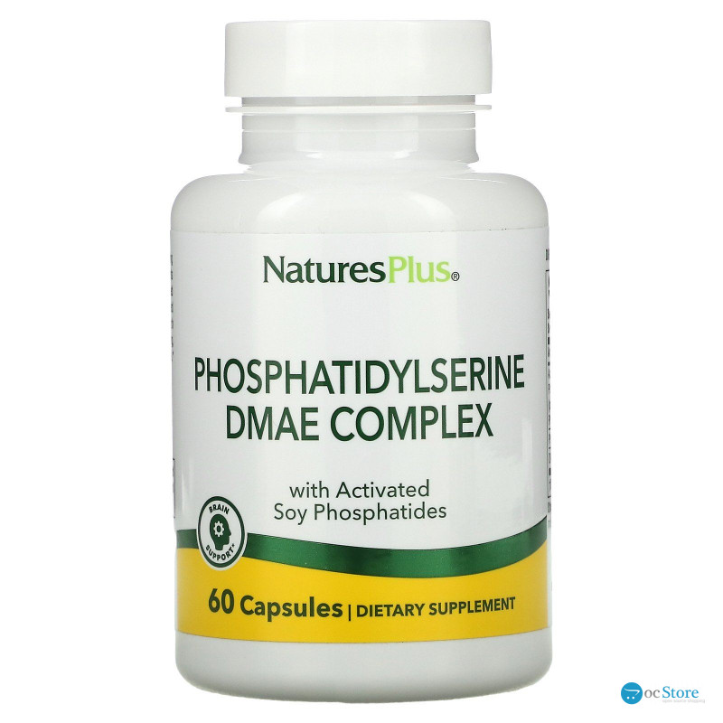 Фосфатидилсерин і ДМАЕ, Phosphatidylserine DMAE, Nature's Plus, комплекс, 60 капсул