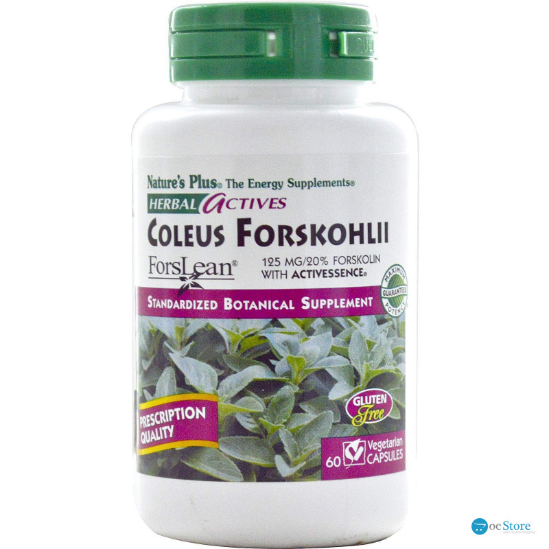 Форсколін, Coleus Forskohlii, Nature's Plus, Herbal Actives, 125 мг, 60 капсул