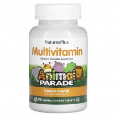 Мультивітаміни та мінерали для дітей, Multi-Vitamin & Mineral Supplement, Nature's Plus, апельсиновий смак, 90 таблеток у формі тварин
