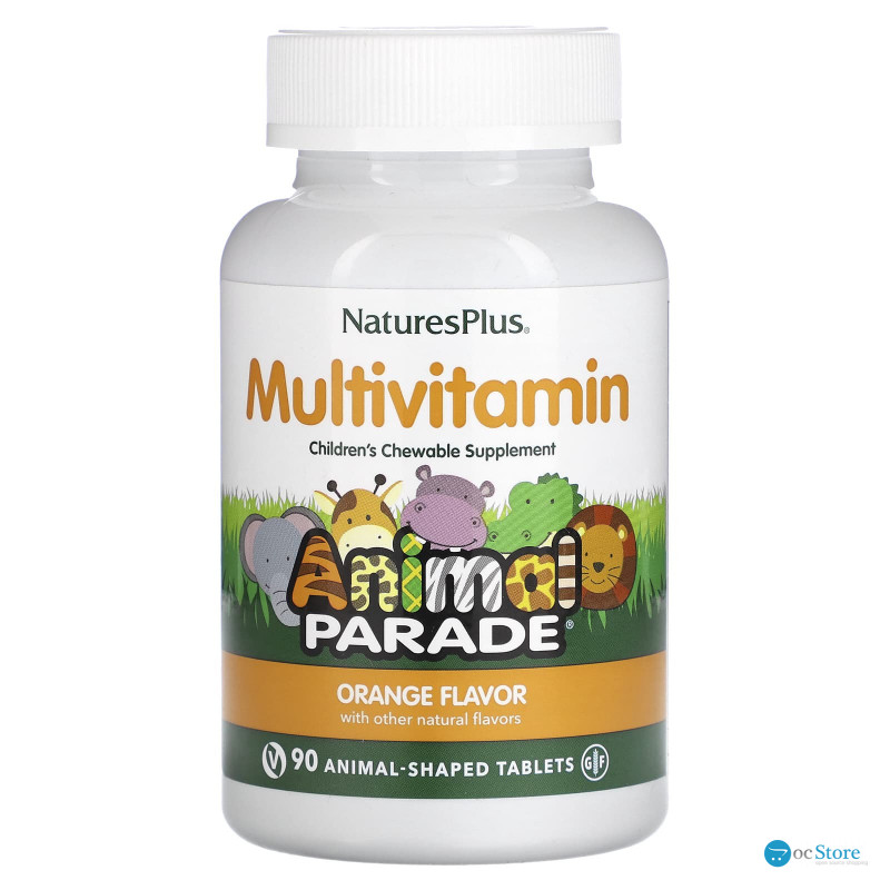 Мультивітаміни та мінерали для дітей, Multi-Vitamin & Mineral Supplement, Nature's Plus, апельсиновий смак, 90 таблеток у формі тварин