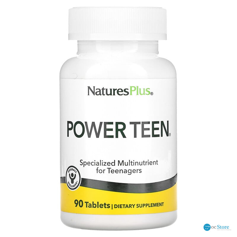Мультивітаміни для підлітків, Power Teen, Nature's Plus, Source of Life, 90 таблеток