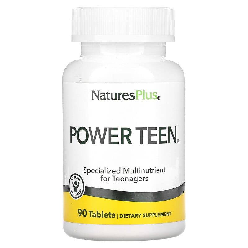 Мультивітаміни для підлітків, Power Teen, Nature's Plus, Source of Life, 90 таблеток