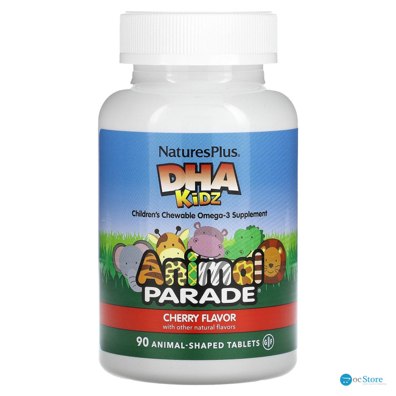 Риб'ячий жир для дітей, DHA for Kids, Nature's Plus, Animal Parade, вишневий смак, 90 жувальних цукерок