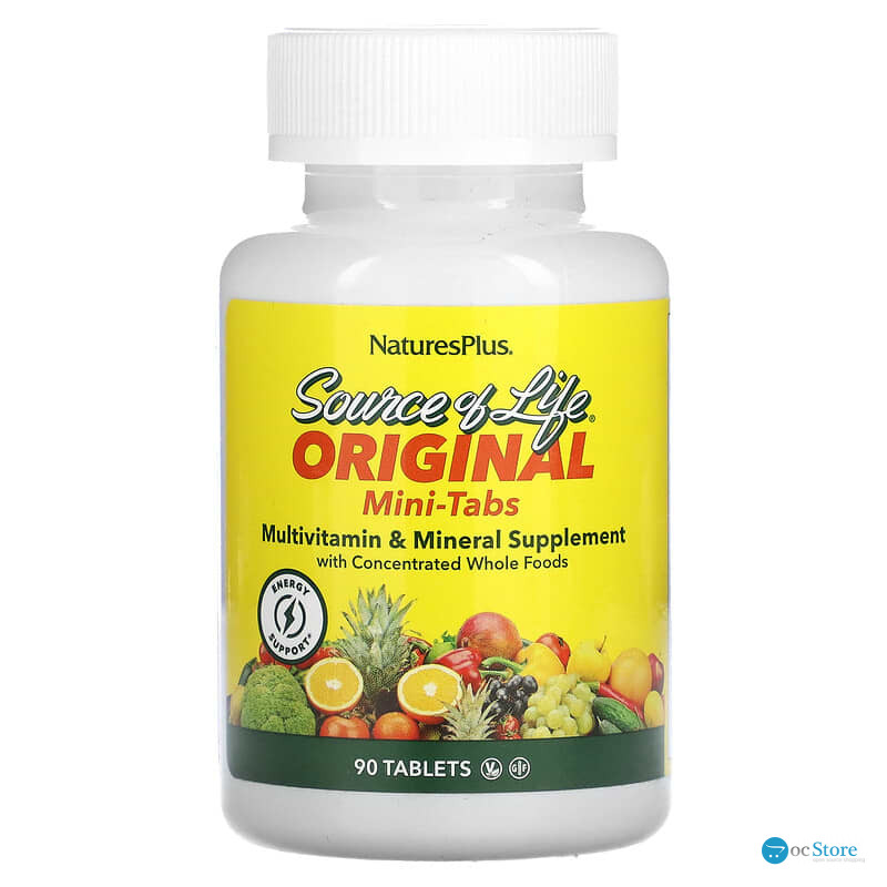 Мультивітаміни та мінерали, Multi-Vitamin & Mineral, Nature's Plus, Source of Life, 90 міні таблеток