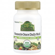 Щоденні мультивітаміни для жінок, Women's Once Daily Multi, Nature's Plus, Source of Life Garden, 30 веганських таблеток
