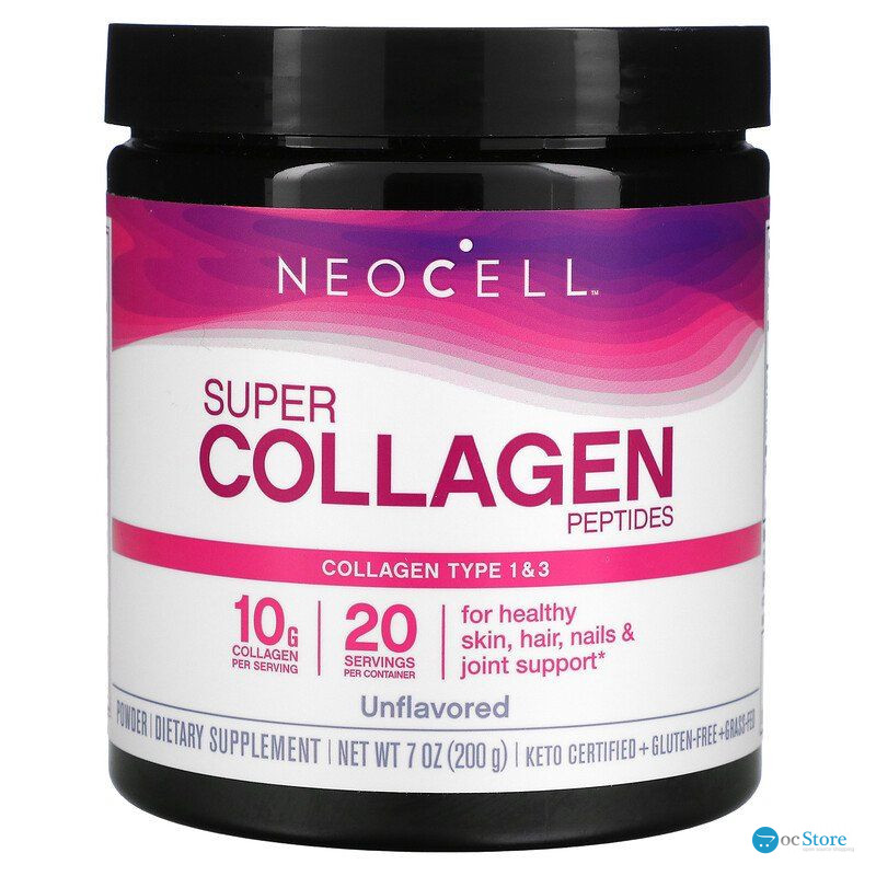 Колагенові пептиди, супер, Collagen Peptides, Neocell, без ароматизаторів, тип 1 та 3, 200 г