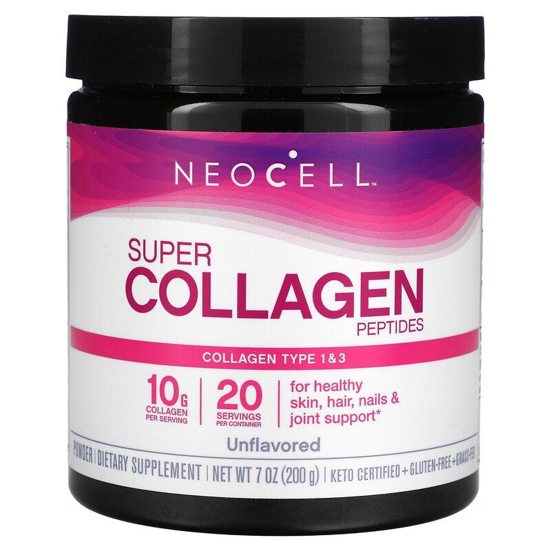 Колагенові пептиди, супер, Collagen Peptides, Neocell, без ароматизаторів, тип 1 та 3, 200 г