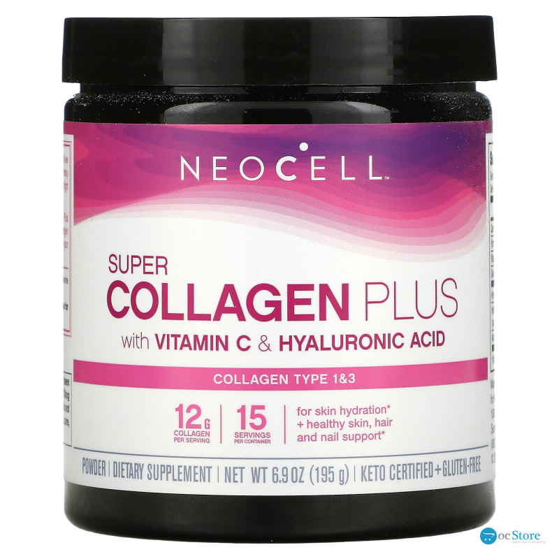 Колаген для шкіри (комплекс), Collagen, Neocell, з вітаміном C і гіалуроновою кислотою, 195 г