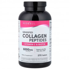Пептиди колагену + вітамін С та біотин, Collagen, + Vitamin C & Biotin, NeoCell, супер, 270 таблеток