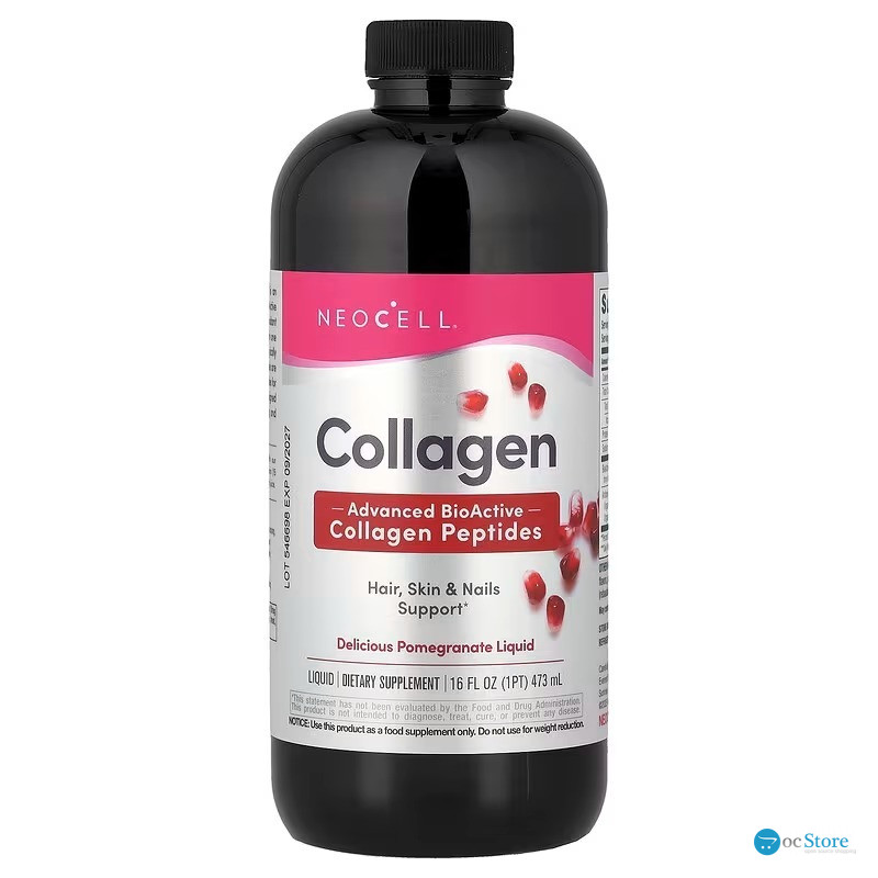 Колаген 1 та 3 типу, Collagen Type 1 & 3 Liquid, NeoCell, рідкий, концентрат гранату, 473 мл