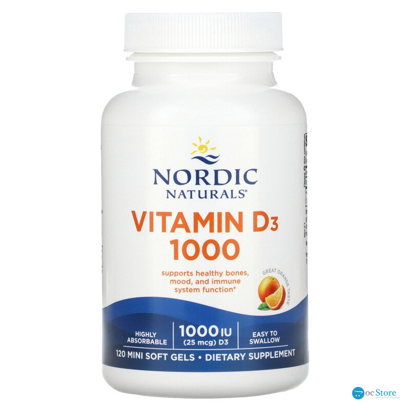 Вітамін D3 (апельсин), Vitamin D3, Nordic Naturals, 1000 МО, 120 гелевих капсул