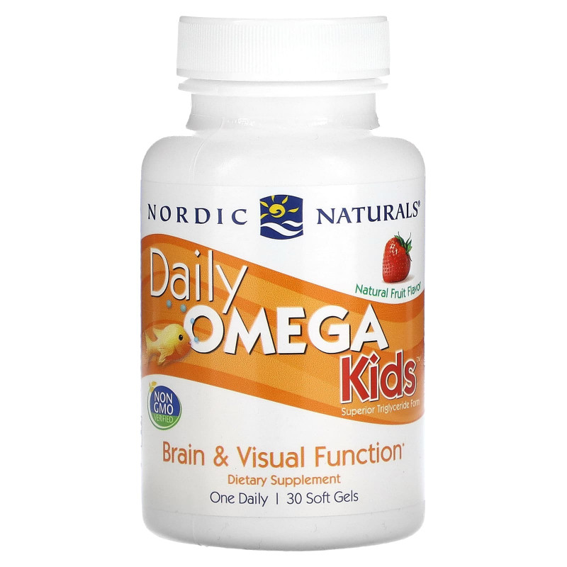 Риб'ячий жир для дітей, Daily Omega Kids, Nordic Naturals, 1 на день, фруктовий смак, 30 капсул