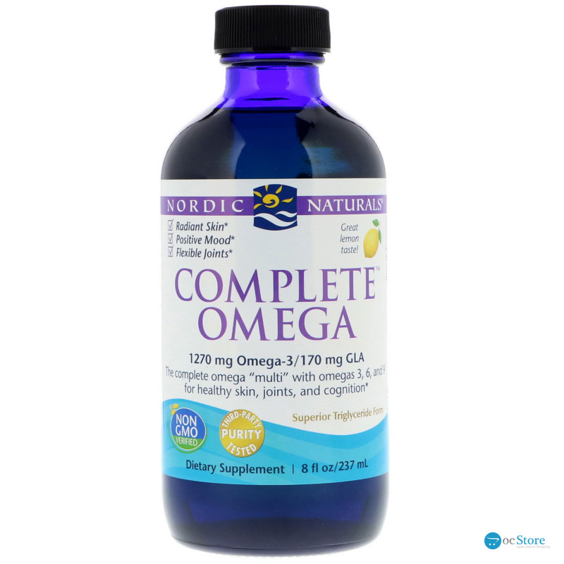 Омега 3 6 9 (лимон), Complete Omega, Nordic Naturals, лимон, 237 мл.