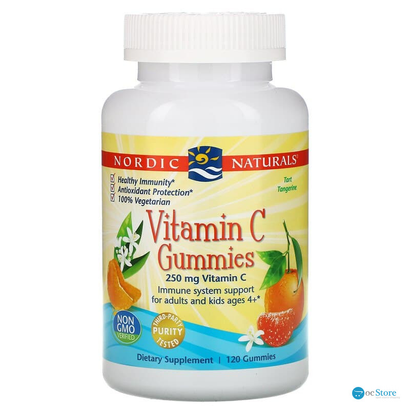 Вітамін С жувальний, Vitamin C Gummies, Nordic Naturals, смак мандарина, 120 шт.