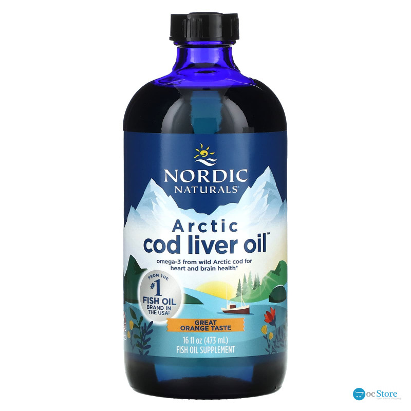 Риб'ячий жир з печінки тріски (апельсин), Cod Liver Oil, Nordic Naturals, арктичний, 473 мл.