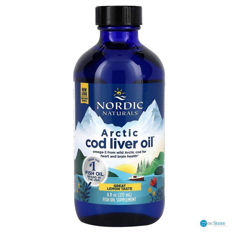 Риб'ячий жир з печінки тріски, Cod Liver Oil, Nordic Naturals, лимон, арктичний, 237 мл