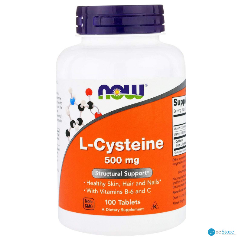 Цистеїн, L-Cysteine, Now Foods, 500 мг, 100 таблеток