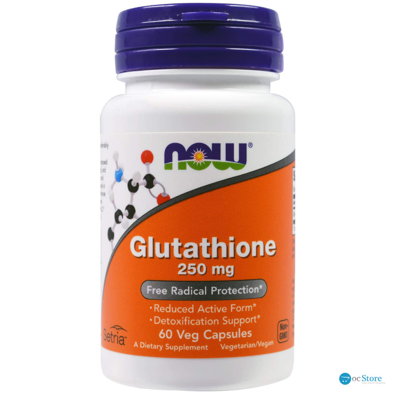 Глутатіон, Glutathione, Now Foods, 250 мг, 60 вегетаріанських капсул