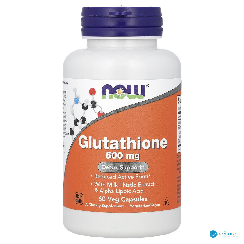 Глутатіон, Glutathione, NOW Foods, 500 мг, 60 вегетаріанських капсул