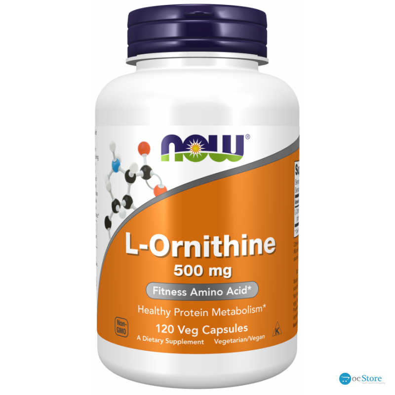 L-орнітин, L-Ornithine, Now Foods, 500 мг, 120 вегетаріанських капсул