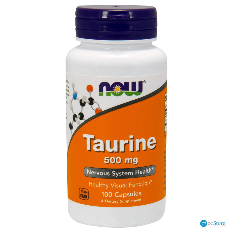 Таурин, Taurine, Now Foods, 500 мг, 100 вегетаріанських капсул