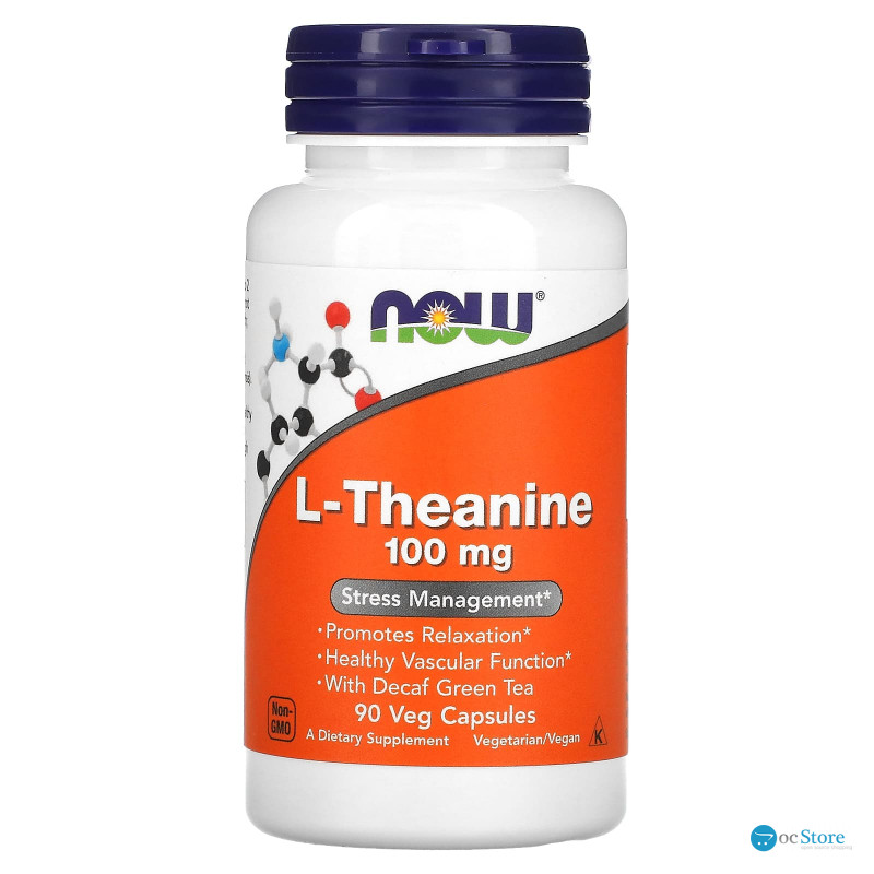 L-теанін, L-Theanine, Now Foods, 100 мг, 90 вегетаріанських капсул