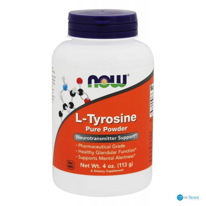 Тирозин, L-Tyrosine, Now Foods, порошок, 113 гр