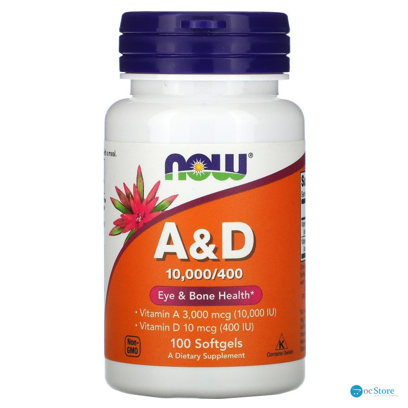 Вітаміни А та D, Vitamins A&D, Now Foods, 100 гелевих капсул