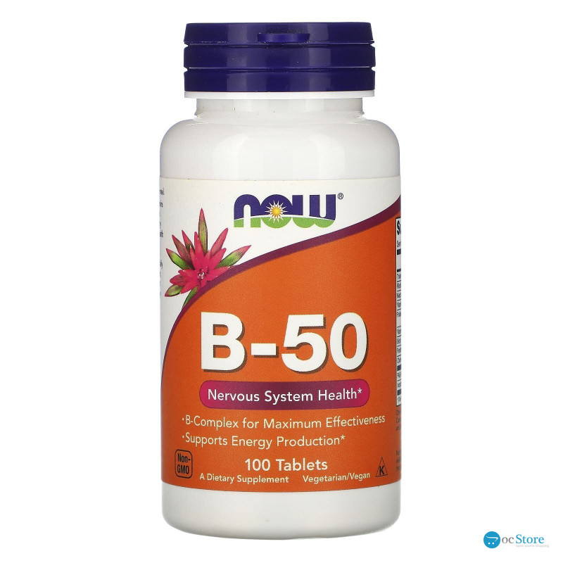 Вітаміни В-50 комплекс, Vitamin B-50, Now Foods, 100 таблеток