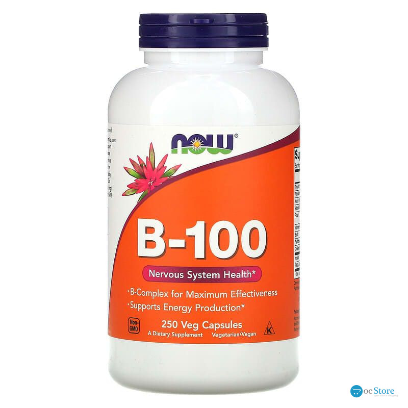 Комплекс В-100, B-Vitamins, Now Foods, для нервової системи, 250 вегетаріанських капсул