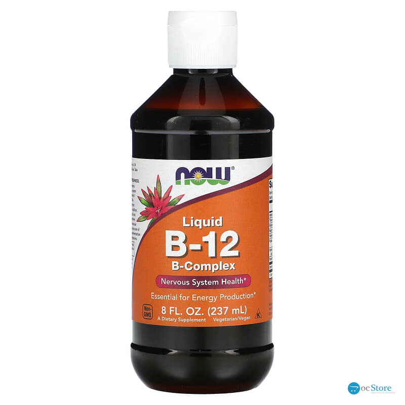 Вітамін В12, Liquid B-12, Now Foods, B-комплекс, рідкий, 237 мл