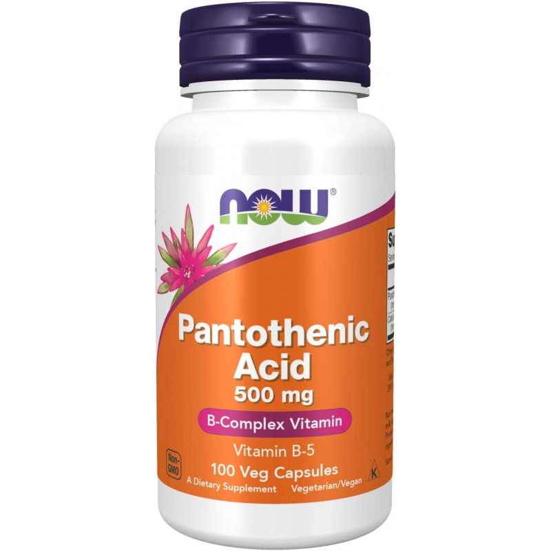 Пантотенова кислота, Pantothenic Acid, Now Foods, 500 мг, 100 вегетаріанських капсул
