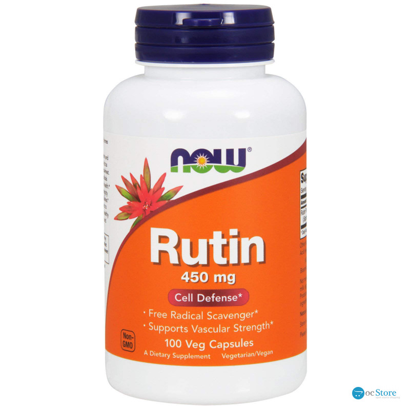 Рутин, Rutin, Now Foods, 450 мг, 100 вегетаріанських капсул